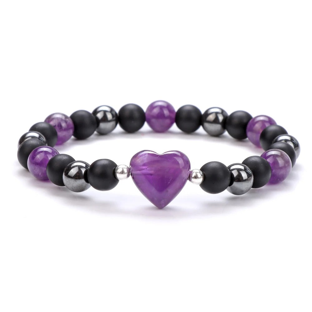 Amethyst Bracelet - Crystal Heart