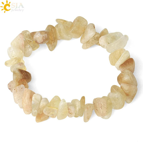 Citrine chip bracelet on a white background