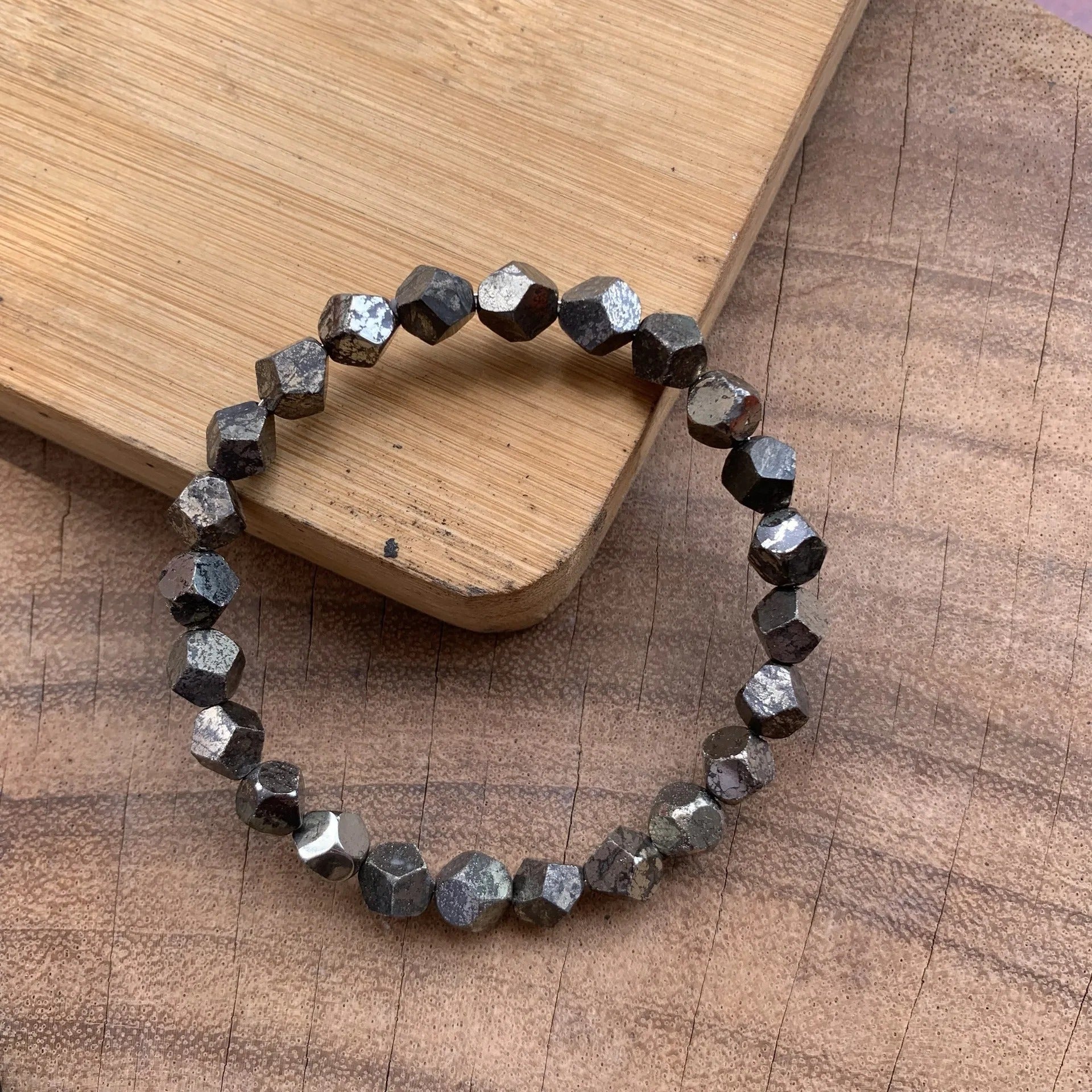 Pyrite Bracelet - Irregular Nugget Stretch