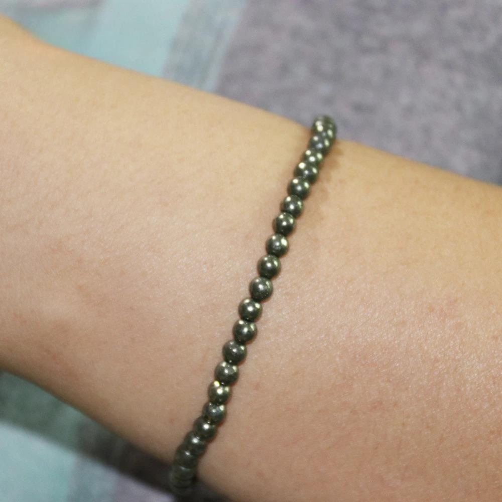 Pyrite Bracelet - Round Mini-Beads Stretch
