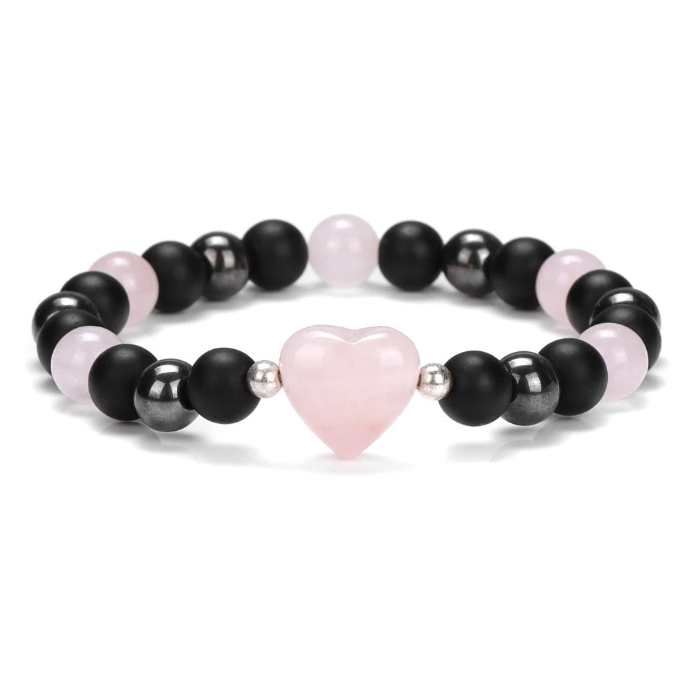 Rose Quartz Bracelet - Crystal Heart